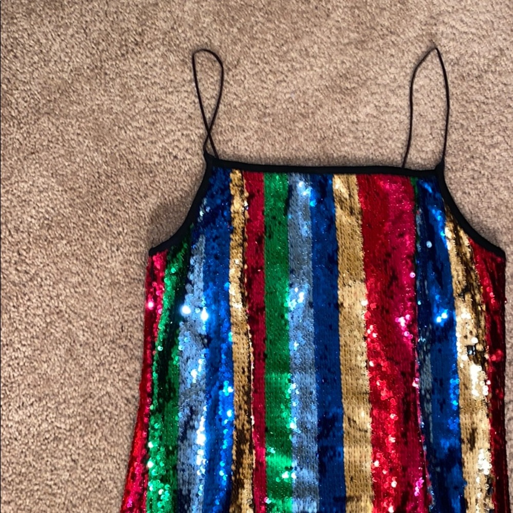 Mini rainbow sequin dress